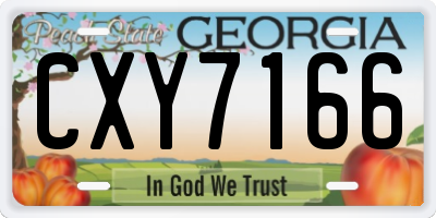 GA license plate CXY7166