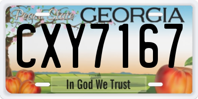 GA license plate CXY7167