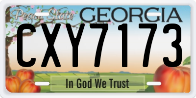 GA license plate CXY7173