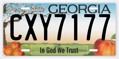 GA license plate CXY7177