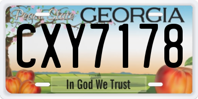 GA license plate CXY7178