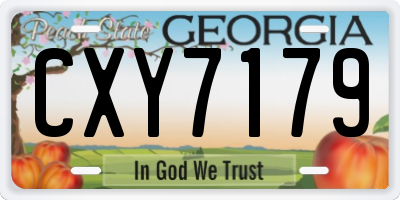 GA license plate CXY7179