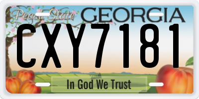 GA license plate CXY7181