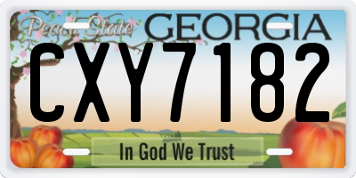 GA license plate CXY7182