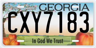 GA license plate CXY7183
