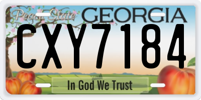 GA license plate CXY7184