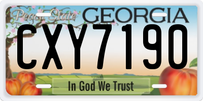 GA license plate CXY7190