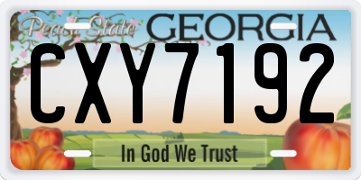 GA license plate CXY7192