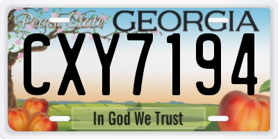 GA license plate CXY7194