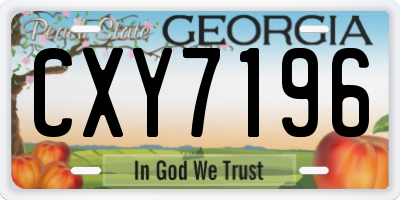 GA license plate CXY7196