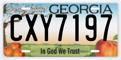 GA license plate CXY7197