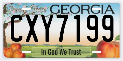 GA license plate CXY7199