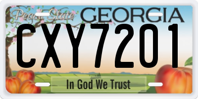 GA license plate CXY7201
