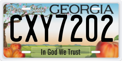 GA license plate CXY7202