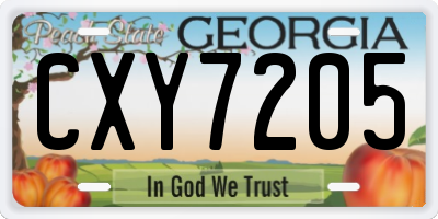GA license plate CXY7205