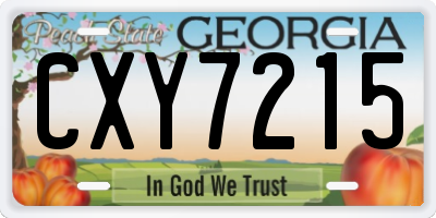 GA license plate CXY7215