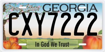 GA license plate CXY7222