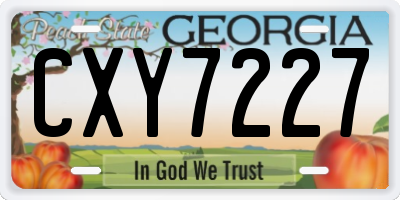 GA license plate CXY7227