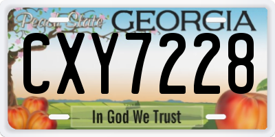 GA license plate CXY7228
