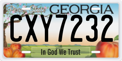 GA license plate CXY7232