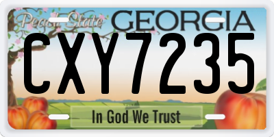 GA license plate CXY7235
