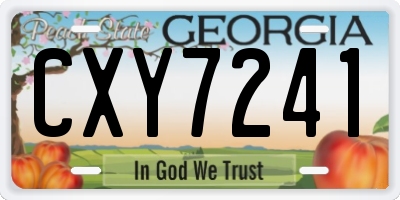 GA license plate CXY7241