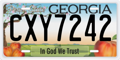 GA license plate CXY7242