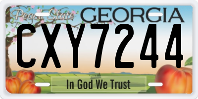 GA license plate CXY7244