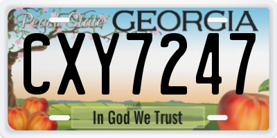 GA license plate CXY7247