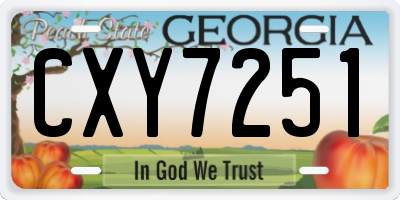 GA license plate CXY7251