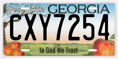 GA license plate CXY7254
