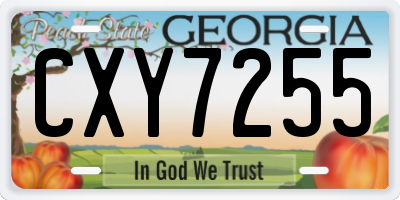 GA license plate CXY7255