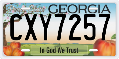 GA license plate CXY7257