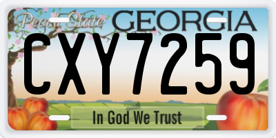 GA license plate CXY7259