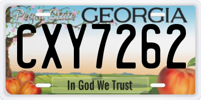 GA license plate CXY7262