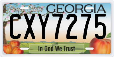 GA license plate CXY7275