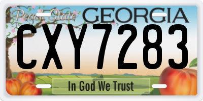 GA license plate CXY7283