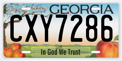 GA license plate CXY7286