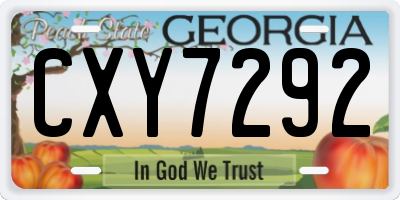 GA license plate CXY7292