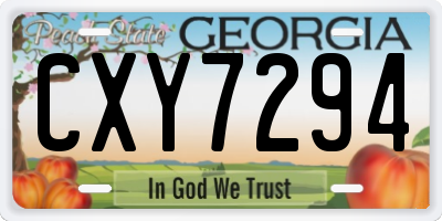 GA license plate CXY7294