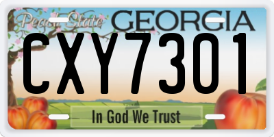 GA license plate CXY7301