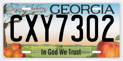 GA license plate CXY7302