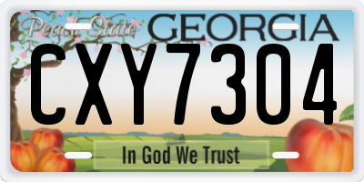 GA license plate CXY7304