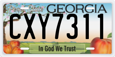 GA license plate CXY7311