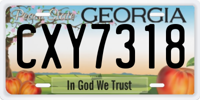 GA license plate CXY7318