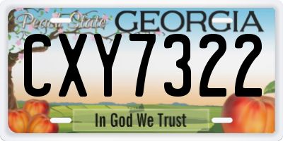 GA license plate CXY7322