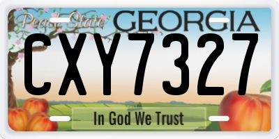 GA license plate CXY7327