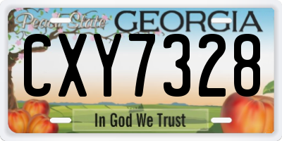 GA license plate CXY7328