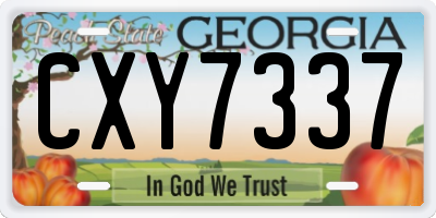 GA license plate CXY7337