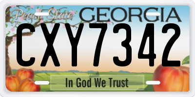 GA license plate CXY7342